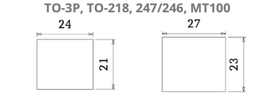 TO-3P, TO-218, 247-246, MT100 21x24 23x27